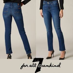 7 For All Mankind Size 27X32 Roxanne Low Rise Skinny Jeans Made in USA